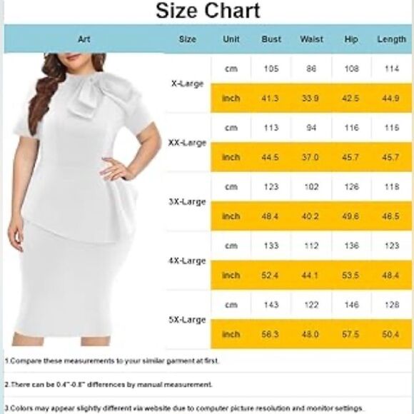 Elegant Strechy Peplum Bodycon Short Sleeve Work Dresses Bow Club Ruffle… - Picture 15 of 15